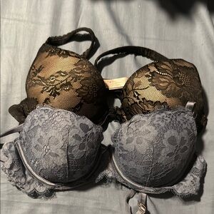 Victoria’s Secret Elegant Lace Bra Set - blue and black dress